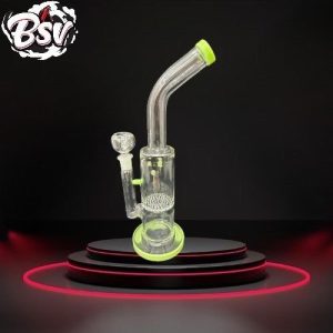 Straight Tube Waterpipe W/Honey Comb Perc And Bent Neck