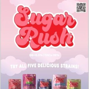 Sugar Rush THC-A Flower 112g Bag Raspberry Pop Rocks Indica