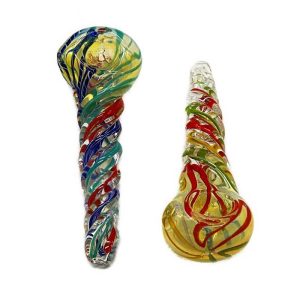 5177 5" Twisted Hand Pipe With Stripes
