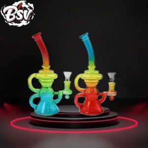 Frosted Recycler Water Pipe 8in